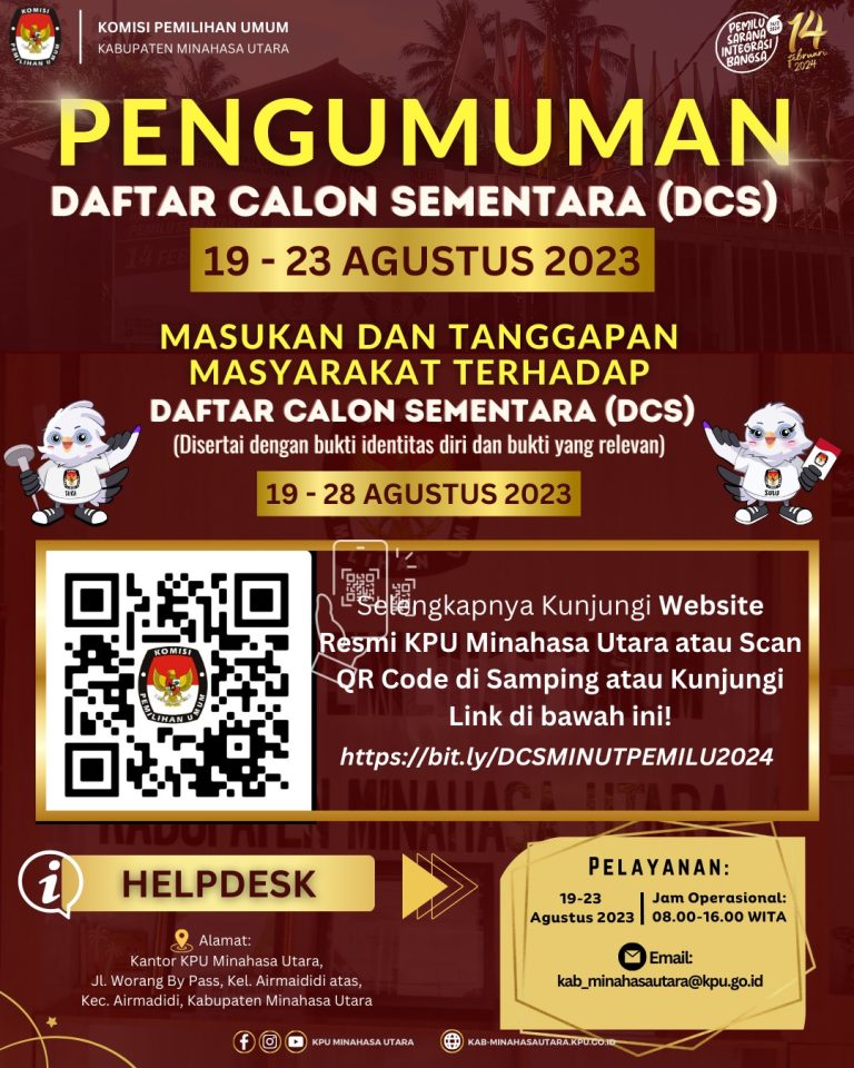 KPU Minut resmi merilis Daftar Calon Sementara (DCS) pemilihan Anggota DPRD Minut