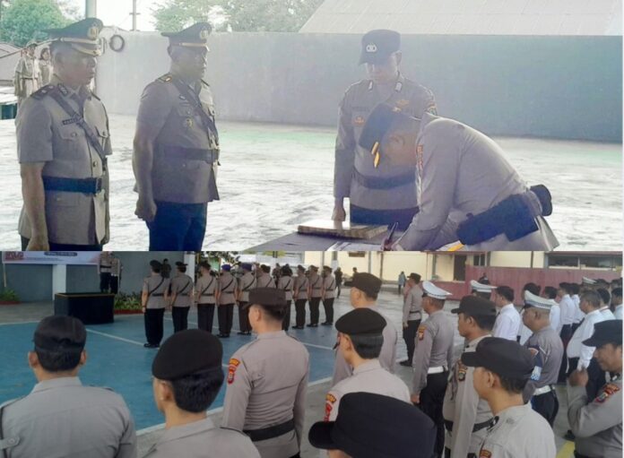 Kapolres Bitung AKBP Albert Zai, SIK MH, Pimpin Sertijab Dijajaran Polres Bitung. (Ft. Ist)